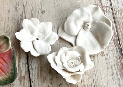 fleurs blanches porcelaine